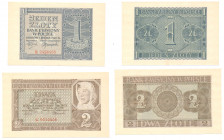 Polish Banknotes 1916-1948
POLSKA/ POLAND/ POLEN / PAPER MONEY / BANKNOT

1 zloty 1940 series B i 2 zlote 1940 series C, set 2 pieces 

Pięknie z...