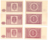 Polish Banknotes 1916-1948
POLSKA/ POLAND/ POLEN / PAPER MONEY / BANKNOT

1 zloty 1946, set 3 pieces 

Banknoty bez oznaczenia serii i numeracji....