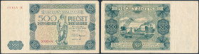 Polish Banknotes 1916-1948
POLSKA/ POLAND/ POLEN / PAPER MONEY / BANKNOT

500 zlotych 1947 series H 

Rzadszy banknot w obiegowym stanie zachowan...