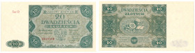 Polish Banknotes 1916-1948
POLSKA/ POLAND/ POLEN / PAPER MONEY / BANKNOT

20 zlotych 1947 series D - BEAUTIFUL 

Rzadszy banknot w emisyjnym stan...