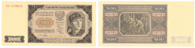 Polish Banknotes 1916-1948
POLSKA/ POLAND/ POLEN / PAPER MONEY / BANKNOT

500 zlotych 1948 series CC - BEAUTIFUL 

Emisyjny stan zachowania.Lucow...
