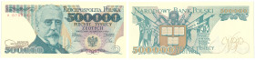 Banknotes of the Polish Peoples Republic and the Third Republic of Poland
POLSKA/ POLAND/ POLEN / PAPER MONEY / BANKNOT

500.000 zlotych 1990 serie...