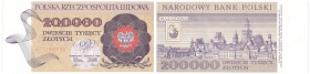 Banknotes of the Polish Peoples Republic and the Third Republic of Poland
POLSKA/ POLAND/ POLEN / PAPER MONEY / BANKNOT

200.000 zlotych 1989 serie...