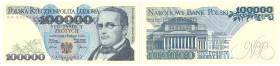 Banknotes of the Polish Peoples Republic and the Third Republic of Poland
POLSKA/ POLAND/ POLEN / PAPER MONEY / BANKNOT

100.000 zlotych 1990 serie...