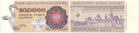Banknotes of the Polish Peoples Republic and the Third Republic of Poland
POLSKA/ POLAND/ POLEN / PAPER MONEY / BANKNOT

200.000 zlotych 1989 serie...