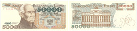 Banknotes of the Polish Peoples Republic and the Third Republic of Poland
POLSKA/ POLAND/ POLEN / PAPER MONEY / BANKNOT

50.000 zlotych 1989 series...