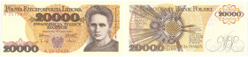 Banknotes of the Polish Peoples Republic and the Third Republic of Poland
POLSKA/ POLAND/ POLEN / PAPER MONEY / BANKNOT

20.000 zlotych 1989 series...