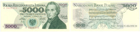 Banknotes of the Polish Peoples Republic and the Third Republic of Poland
POLSKA/ POLAND/ POLEN / PAPER MONEY / BANKNOT

5.000 zlotych 1982 series ...