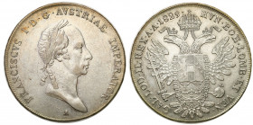 Austria
WORLD COINS

Austria, Francis II (1792-1835). Thaler 1829 A, Vienna 

Bardzo ładnie zachowany egzemplarz. Lekko wytarte najwyższe element...