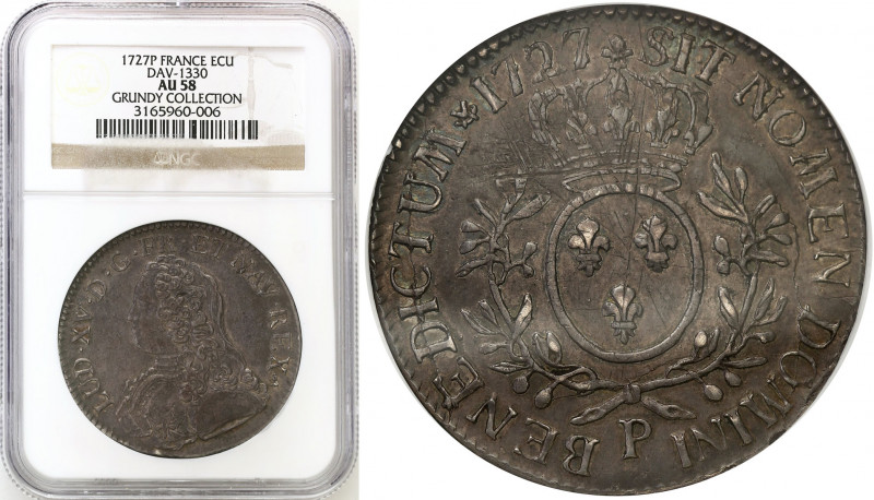 France
WORLD COINS

France, Louis XV Beloved (1715-1774), ecu 1727 P, Dijon N...