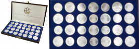 Canada
WORLD COINS

Canada, Elizabeth II. $ 5, $ 10 1976 Canadian Olympics 1976, set 28 pieces in a case 

Duży zestaw 28 srebrnych monet wybityc...