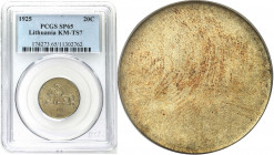 Lithuania
WORLD COINS

Lithuania. PROBA / PATTERN one-sided 20 centas (centai) 1925 PCGS SP65 (2 MAX)

Próbna, jednostronna odbitka międzywojenne...