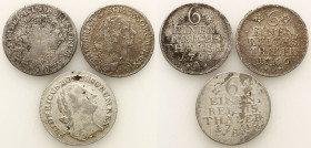 Germany
WORLD COINS

Germany (Deutschland), Prussia. 1/6 thaler 1764, 1765, 1766, Berlin, Wrocaw 

Patyna. Zestaw 3 monet.

Details: Ag 
Condi...