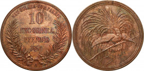 Germany
WORLD COINS

Germany (Deutschland) / New Guinea. 10 pfennigs 1894 A, Berlin - RAREE 

Rajski ptak, mennica Berlin.Rzadka i poszukiwana mo...