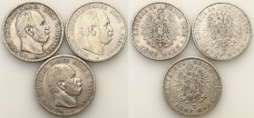 Germany
WORLD COINS

Germany (Deutschland), Prussia. 5 marks 1876, Hanover and Berlin, set of 3 coins 

Zestaw 3 monet z różnych mennic. Patyna.A...