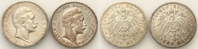 Germany
WORLD COINS

Germany (Deutschland), Prussia. 5 marks 1893, 1898 A, Berlin, set of 2 coins 

Obiegowe egzemplarze. Patyna.Jaeger 104; AKS ...