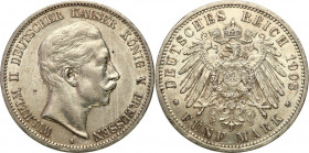 Germany
WORLD COINS

Germany (Deutschland), Prussia. 5 marks 1908 A, Berlin 

Dużo połysku, rysy w polu.Jaeger 104; ASK 129

Details: 27,73 g A...