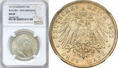 Germany
WORLD COINS

Germany (Deutschland), Bavaria. 3 brands (mark) 1911 D, Munich NGC MS64 - BEAUTIFUL 

Moneta wybita na 90. rocznicę urodzin ...