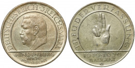 Germany
WORLD COINS

Germany (Deutschland), Weimar. 3 brands (mark) 1929 G, Schwurhand 

Wybite na dziesięciolecie przysięgi weimarskiej.Zielonka...
