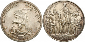Germany
WORLD COINS

Germany (Deutschland), Prussia. 2 mark (mark) 1913, Berlin 

Pięknie zachowane. Kolorowa patyna.AKS 140; Jaeger 109

Detai...