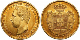 Portugal
WORLD COINS

Portugal. Ludwig I (1861-1889). 5.000 reis 1868, Lisbon 

Bardzo ładnie zachowane.&nbsp;Friedberg 153

Details: 8,84 g Au...