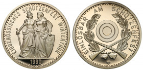 Switzerland
WORLD COINS

Switzerland. 50 francs 1990 Winterthur 

Wybite stemplem lustrzanym.Häberling 39a

Details: 25,00 g Ag 
Condition: L ...