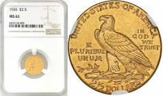 USA
WORLD COINS

USA. 2 1/2 dollars 1926, Philadelphia NGC MS61 

Piękny, menniczy egzemplarz.Moneta o wadze 4,18 g Au .900Friedberg 120

Detai...
