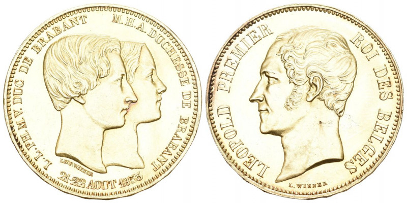 BELGIEN. Königreich. Leopold I. 1831-1865.
100 Francs 1853, Brüssel. Zur Hochze...