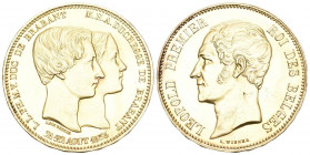 BELGIEN. Königreich. Leopold I. 1831-1865.
100 Francs 1853, Brüssel. Zur Hochzeit des Herzogs von Brabant mit Marie Henriette von Österreich. Morin M...
