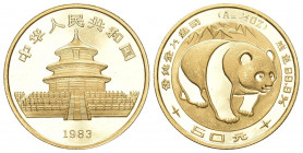 CHINA und Südostasien China Volksrepublik, seit 1949
50 Yuan GOLD 1983. Panda. 1/2 Unze Feingold.Stempelglanz, Ohne Plastik