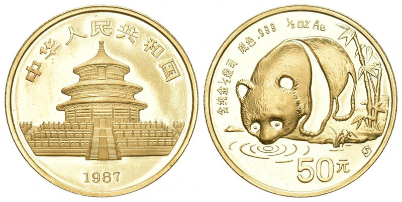 CHINA und Südostasien China Volksrepublik, seit 1949
50 Yuan 1/2 Unze GOLD 1987...