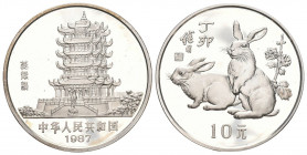 China 1987 10 Yuan Silber 15,0g KM 169 Proof