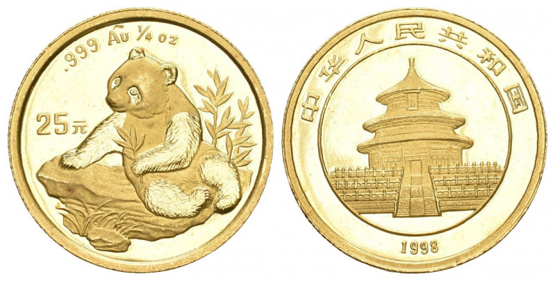 CHINA und Südostasien China Volksrepublik, seit 1949
25 Yuan GOLD 1998. Panda au...