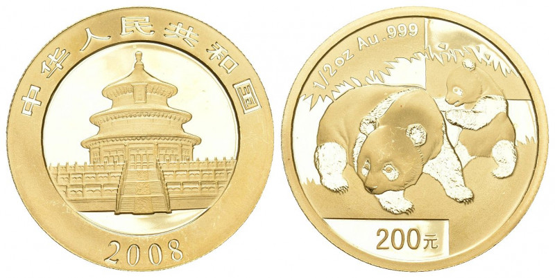 CHINA und Südostasien China Volksrepublik, seit 1949
200 Yuan GOLD 2008. Panda m...