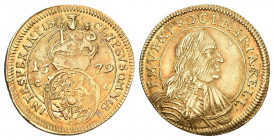 Bayern Bayern, Kurfürstentum
Ferdinand Maria, 1651-1679 Goldgulden 1679, München. Büste rechts / Wappen unter Madonnenhüftbild. F. 210 Hahn 166 3.17 g...