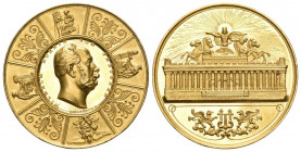 BRANDENBURG-PREUSSEN. PREUSSEN, KÖNIGREICH. Wilhelm I., 1861-1888.
Goldmedaille zu 10 Dukaten o. J. (1861), von F. W. Kullrich (Rückseiten­stempel vo...