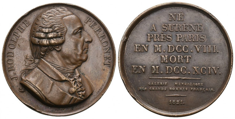 Perronet O.J J.Rudolph Franz, Architekt Bronce Medaille 41mm um 1821 sehr schön ...