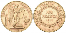Frankreich 1911 100 Francs Gold 32,3g seltene Qualität vorzüglich