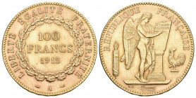 Frankreich 1912 100 Francs Gold 32,3g seltene Qualität vorzüglich