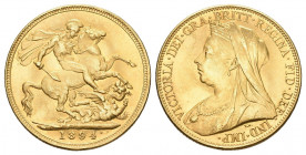 Great Britain 1894 1 Pfund / Sovereign Gold 7,98g selten fast unzirkuliert