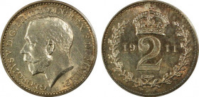 Great Britain 1911 2 Pence Silber sehr selten in dieser Erhaltung PL 64 Proof