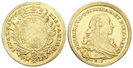ITALIEN / NEAPEL UND SIZILIEN, Ferdinand IV. 1. Regierung, 1759-1799, 6 Dukati 1776 BP//CCC, Neapel. 8,78g. Frbg.849, KM C.76
GOLD, vorzüglich +