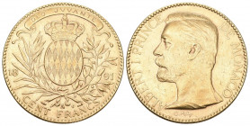MONACO
Albert I. 1889-1922. 100 Francs 1891. 32,25 g. Gad. 124. Schl. 8. Fr. 13. vorzüglich