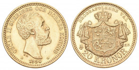 Schweden 1890 20 Kronen Gold 9g selten FDC
