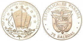 PANAMA Republic. 75 Balboas 1978. 10,46 g. Fr. 6. Proof.