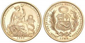 Peru 1955 50 Soles Gold 23,6g selten vorzüglich