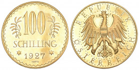 Österreich 1927 100 Shilling Gold 23,5g selten fast FDC