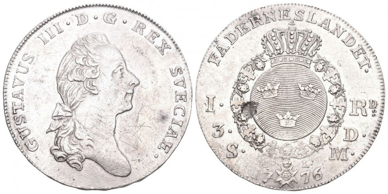 SCHWEDEN. KÖNIGREICH. Gustav III., 1771-1792
Riksdaler (3 Daler Silvvorzüglich ...