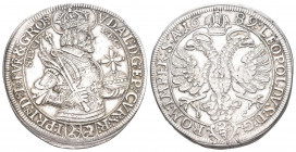Chur, Bistum
Ulrich VI. von Mont, 1661-1692. Gulden (2/3 Taler) 1689. 16.46 g. D.T. 1497a. HMZ 2-437d. Gutes sehr schön.