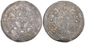 Uri Wallis Schautaler 1696 auf das Bündnis der 7 Katholischen Orte mit dem Wallis in Silber 28,3g sehr selten vorzüglich